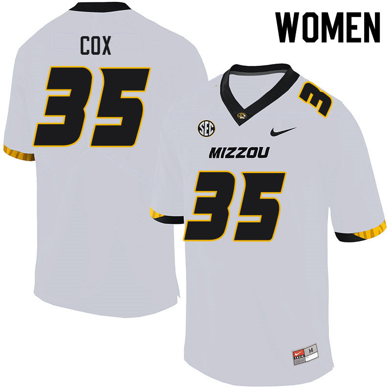 Women #35 Michael Cox Missouri Tigers College Football Jerseys Sale-White